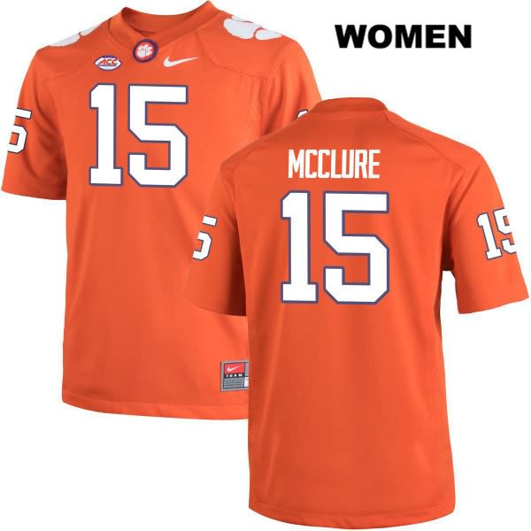 Women's Clemson Tigers #15 Patrick McClure Stitched Orange Authentic Nike NCAA College Football Jersey FZU8546YX